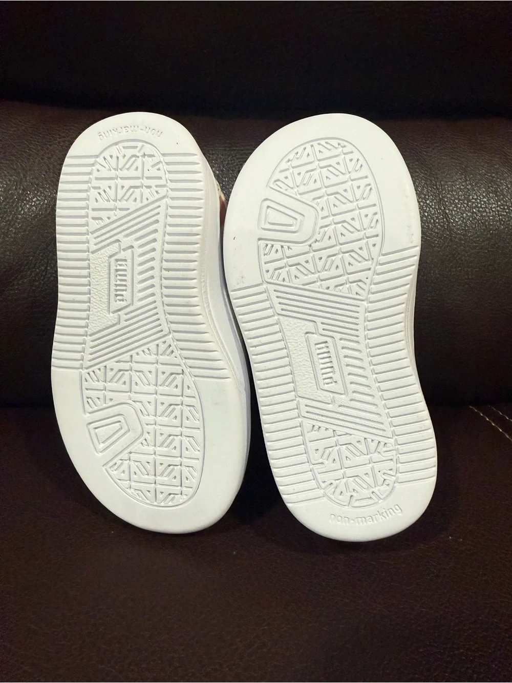 Brand New Puma Kids Peach and White Velcro Sneakers
